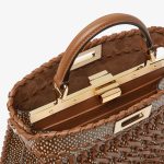 FENDI Peekaboo ISeeU Small Brown interlaced leather bag - Image 3